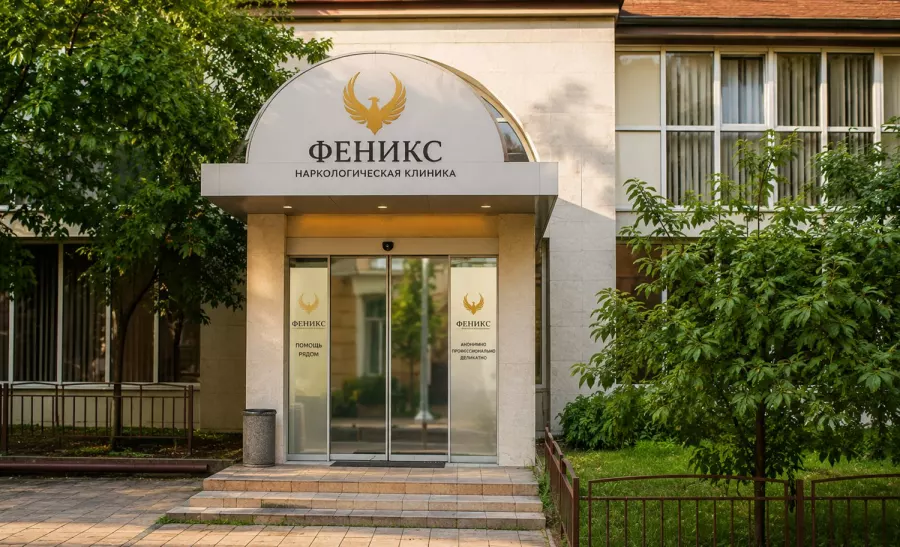 Вход в наркологическую клинику «Феникс» в Кувандыке